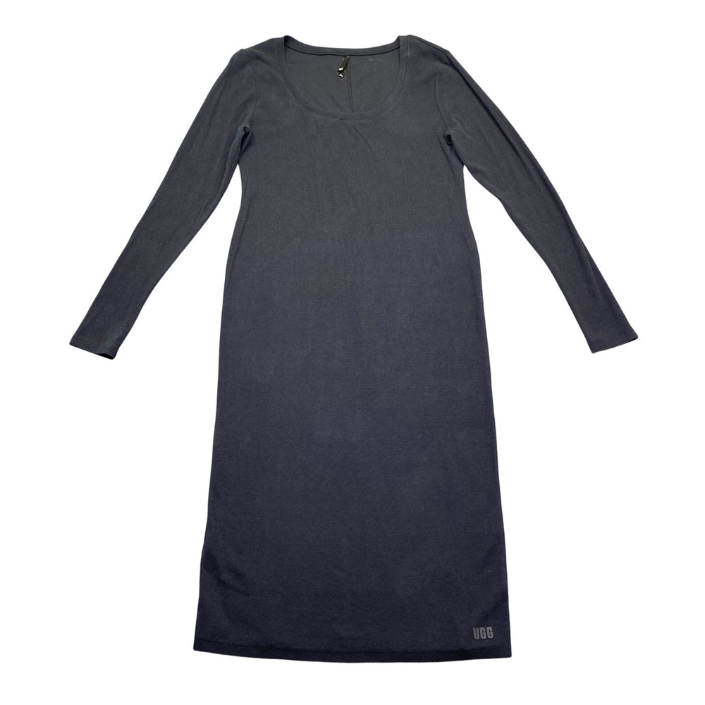 UGG RTW Womens Black Ribbed Long Sleeve Scoop Neck Mini Dress Size XL